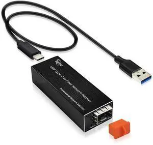 USB 3.0 Type-C to Fiber Network Adapter, USB-C to 100/1000Base-X Open SFP Ethernet Card, Compatible with Windows Server/Windows/Linux, Compact Design for High-Speed Networking