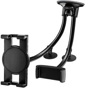 woleyi Dual Car Tablet Mount, Windshield Car Window Phone & Tablet Holder with Double Long Arm Suction Cup for iPad Pro/Air/Mini, Galaxy Tab/Z Fold, Fire HD, iPhone, More 4-13" Cell Phones and Tablets