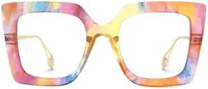 Zeelool Oversized Thick Blue Light Glasses for Women Square Eyeglasses Anti Blue Light Chic Multicolor Eyewear JGT001892-16B