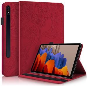 TIPOYOROO Case for Samsung Galaxy Tab S10 Ultra 2024 /S9 Ultra 14.6 Inch 2023 PU Leather Multi-Angle Viewing Folio Stand Cover with Card Slot Pen Holder for SM-X920/X926B/X910/X916-Red