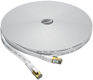 Cat 8 Ethernet Cable 75 FT, Outdoor&Indoor High Speed Heavy Duty Network LAN Internet Cable,SFTP Gold Plated RJ45 40Gbps 2000Mhz Patch Cord, for Modem/Router/Gaming,Faster Than Cat7/Cat6/Cat5-White