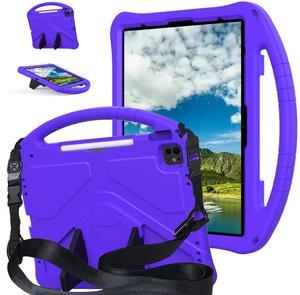 YRH for iPad Air 13 inch M2/M4 Case Kids 2024/2025, for iPad Pro 12.9 inch Case, EVA Shockproof Cover with Strap Handle Stand, Purple