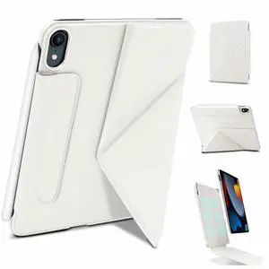 Wonzir for iPad mini 7 A17 Pro Case (2024), iPad mini 7th/6th Generation Case (2024/2021), Slim Powerful Magnetic Case, 4 Standing Angles,Durable Protection, Supports Pencil (White)
