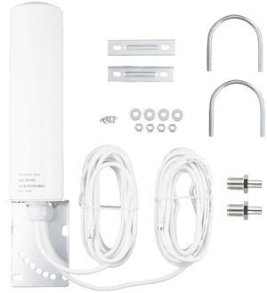 BOOBRIE 4G 5G LTE Antenna High Gain 10dBi OmniDirectional Outdoor Antenna SMA TS9 Connector 698-2700 3300-3800MHz WiFi Outdoor Dual SMA Male 16.4Ft RG58 Cable for Cellphone 3G/4G/5G LTE Router
