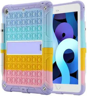 XZC Case for iPad 6th Generation/5th Generation (9.7 inch 2018/2017 Model)/iPad Air 2 Case/iPad Pro 9.7 Case Shockproof Cover with Pencil Holder and Strap (Rainbow 2)