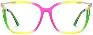 Zeelool Square Blue Light Glasses for Women Chic Multicolor Designer Full Eyeglasses Oversized Non-prescription Eyewear Sidibe JGT261246-09B