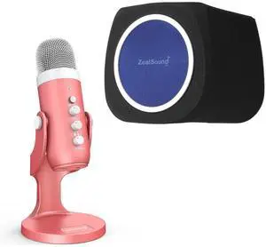 ZealSound USB Microphone k66r and ws18b Pop Filter Bundle
