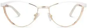 Zeelool Women's Metal Browline Cat Eye Glasses Frame with Clear Lens Sydney FM0125-04 Gold