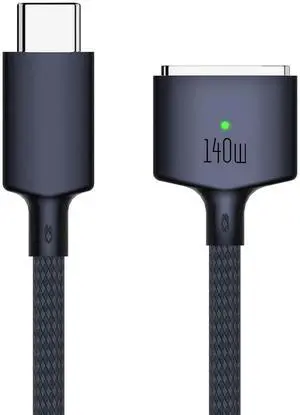 SlimQ USB-C Compatible with Magnetic 3 Charging Cable Compatible with MacBook Air (M2 chip, 2022) MacBook Pro (14-inch 16-inch, 2021 2023), Type-C 140W Fast Charging Cord (Blue, 2m/6.6ft)
