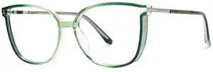 Zeelool TR90 Cat Eye Glasses Chic Eyewear for Women Blue Light Blocking Glasses Anti Eyestrain Glasses Rodz ZJGT548130-25B Green-Tortoise