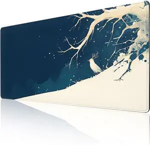 ZOCOZY Large Extended Gaming Mouse Pad 48 x 24 Inches, Winter Fantasy Desk Mat, Non-Slip Rubber Base, Waterproof, Durable Stitched Edges, Perfect for Home and Office