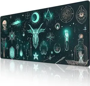 ZOCOZY Mystic Alchemy Extended Mouse Pad 48 x 24 Inches, Occult and Astrology Themed Desk Mat, Non-Slip Base, Durable, Waterproof, Ideal for Gaming and Office Use