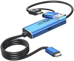 USB C Video Capture Card. Join PD100W Fast Charge, Type C to USB-A/C USB3.0. Support 1080P 60FPS Acquisition Recording and 4K@60Hz Hd Input,Support for Games and Streaming Media,Wide Compatibility.