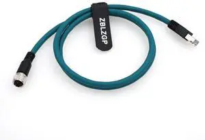 ZBLZGP Flexible Wiring M12 8 Pin Female X-Code RJ45 Cable 1M for Industrial Automation