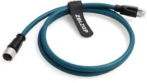 ZBLZGP Ethernet Cable Cat 7e M12 A-Coded Female 8 Pin to RJ45 Straight Molded Twisted Paired Cable Fit for Profinet Automation Profibus EtherCAT Network (1M)