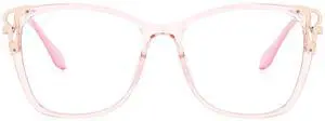 Zeelool Fashion Cat Eye Blue Light Blocking Glasses, Frame Glasses for Women Anti Eyestrain & UV from Computer Reading/TV/Phone JGX278890-05B Pink