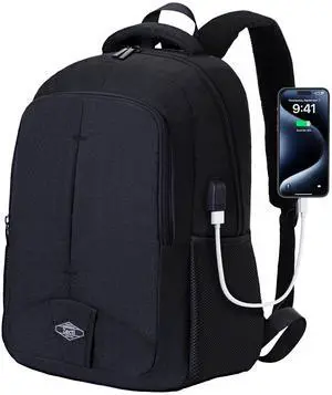 Zecti Travel Laptop Backpack for Men Women Durable Carry on Backpack for Work, Travel, College Backpack with USB Charging Hole, Water Resistant, Large Capacity
