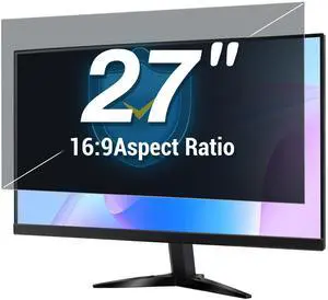 27 Inch Computer Privacy Screen Filter for 16:9 Aspect Ratio Widescreen Monitor Removable Computer Monitor Privacy Shield - Eye Protection Anti Glare Blue Light Filter