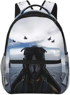 ZUIDSYI Airplane Aircraft Backpack Fighter Pilot Travel Laptop Backpacks Ruckasck Book Bags Plane School Bag for Boys Girls Kids Childrens Teenager