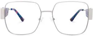 Zeelool Metal Square Glasses Frame for Women Blue Light Blocking Glasses Anti Eyestrain Glasses ZJGM107636-02 Silver