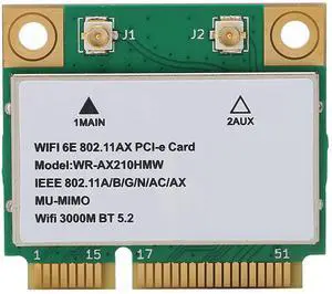 AX210HMW Card, 6E 5G Triple Band Gigabit 6GHz Band PCB Net Card, with Mini PCIE Port, BT5.2 Lightweight Card, Only for WIN10 (64bit)