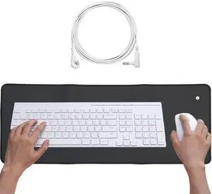 VigorVortex Grounding Mouse pad for Relieve Pain, Reduce Stress, Increased Energy and Keep Healthy, grounding mat with 15ft grounding Cord,9.8x25.6 in Suit for Most Computer Offices
