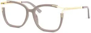 Zeelool Square Blue Light Glasses for Women Chic Brown Fake Glasses Novel Anti Blue Light Designer Full Eyewear JGT261246-02B