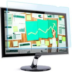 2 Pack 23.6" 16:9 and 2 Pack 21.5" 16:9 Anti-Glare Blue Light Blocking Screen Protector Panel for Widescreen Computer Monitor and Laptop Anti-Scratch Diagonal Frame Shield - Blue Light Screens Bundle