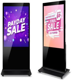 ZLPOWER 43" Digital Signage Display Kiosk 1080P Non Touchscreen Kiosks Interactive Floor Standing Full HD IPS LCD Screen Commercial Totem with Android 11 System Interactive Advertising Media Player