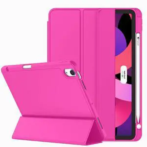 ZryXal iPad Air 11 Inch Case M3 2025 / M2 2024, iPad Air Case 5th Generation/4th Generation 2022/2020 10.9 Inch [Support Touch ID and Auto Wake/Sleep](Rose Red)