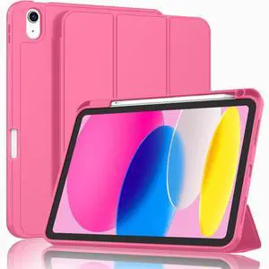ZryXal iPad (A16) Case/iPad 10th Generation Case [11-Inch 2025/10.9 Inch 2022] with Pencil Holder, Smart Cover with Soft TPU Back [Support Auto Wake/Sleep] (Watermelon)