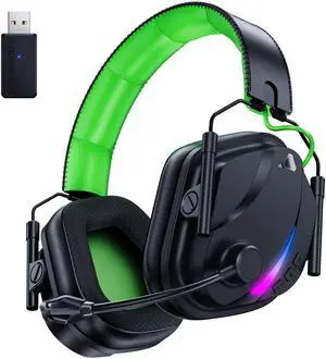 Vakedy HW12 Wireless Gaming Headset with Microphone 2.4GHz Bluetooth Gaming Headphones Wireless of Duty/FPS Gamers,50Hr Battery Life Gamer Headset for PS5, PS4, PC, Switch, Mac