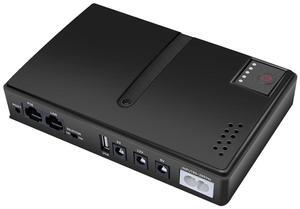 UPS Power Supply Battery Backup Surges Protector 6W USB 5V DC 5V 9V 12V POE 15V 24V Mini Uninterruptible Power Supply (US Plug)