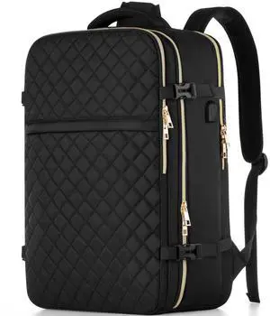 WINDARS Travel Backpack for Women, Flight Approved Carry On Backpack, Large 40L Suitcase Backpacks Waterproof Luggage Bag Weekender Daypack Fit 17 Inch Laptop, Black