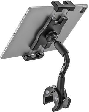 Gooseneck Bike Tablet Mount, Bike Holder - Adjustable Arm Tablet Holder for Motorcycle, Bicycle Scooter Handlebar Clamp, Compatible with iPad Pro Air Mini, Galaxy Tabs, Z Fold, iPhone, 4.7-13" Devices