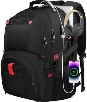 Yamdeg Extra Large Travel Backpack, 50L Laptop Backpacks for Men, Big Capacity Computer College Backpack TSA Airline Approved Business Work Bag With USB Charging Port, Gifts For Him Black