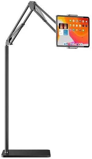 Tablet Floor Stand, Raised Bed Phone Stand Angle Height 360 Degrees Adjustable Stand, Universal Floor Stand Compatible with iPhone,iPad Mini Air Pro,Samsung Tab,Kindle,e-Reader,Switch,Mobile Phone