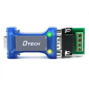 DTECH Industrial Grade RS232 to RS485 Converter Adapter Optical Isolation Protector with TX RX LED Lights for Long Haul Serial Communication