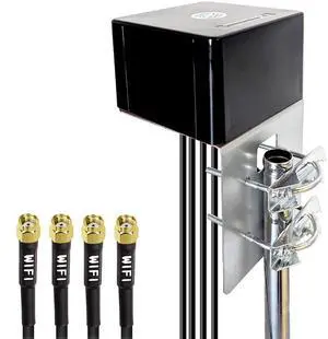 Maswell 4X4 WIFI7 Antenna 2100-7200MHz 5G Wifi7 WiFi6E Bluetooth Zigbee MIMO L Plate Screw Mount Cubic RP SMA Plug Waterproof Outdoor IoT Waterproof Antenna, not for Signal Boosting