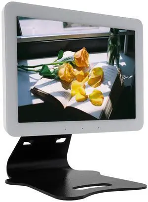 shinar Metal Swivel and Tilt Stand for Echo Hub No Need Mounting Adjustable with 360 Degree Rotatable Desktop Stand Mounting Bracket Stable Big Base Tablet Stand Holder for Echo hub (Black)