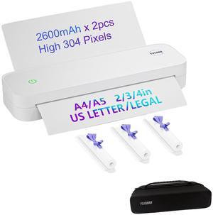 YUEBBB Portable Printer with case and Paper, Portable Printers Wireless for Travel, Inkless Thermal Printer, Support A4 & Letter Size Thermal Paper (with Case + 3 Roll Papers)