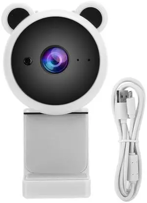 Yunir 1080P Webcam, Digital USB Computer Camera Webcam Video Recording Web Camera BuiltIn Microphone for Live Broadcast(White)