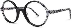 Zeelool Retro Thick Round Blue Light Blocking Glasses for Women Men ZJGA675803-01B Black-white
