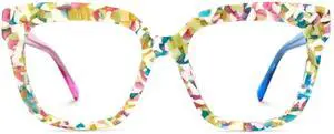 Zeelool Blue Light Blocking Glasses for Woman, Fashion Glasses Frame Eyeglasses with Non-prescription Clear Lenses Nina ZJGA716969-06B