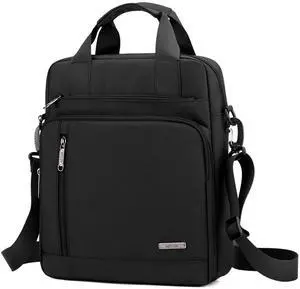Men's 13-inch Laptop Messenger Bag Oxford Large Shoulder Bag Business Waterproof Casual Black Crossbody Bag for Work Travel Outdoor