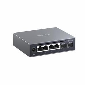 XikeStor 6-Port 2.5G Web Managed Ethernet Switch, VLAN/QoS/STP/IGMP/LACP Supported, Fanless Easy Smart 2.5Gb Network Switch, Aluminum Housing, Desktop/Wall-Mount