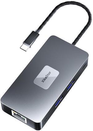 XikeStor Laptop Docking Station, 7-in-1 USB C to HDMI Hub, Multiport Adapter with 2.5G Ethernet, Dual USB3.2 10Gbps,100W PD, 4K HDMI Monitor, SD/TF 3.0 Card Reader for MacOS Windows Linux Android