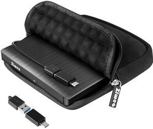 External USB 3.0 Type-C CD DVD +/-RW Drive - Portable CD ROM Reader & DVD Burner with Protective Carrying Case for Laptop/Desktop PC/Mac/Windows/Linux