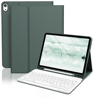 ZOPSGYU for iPad Air 11 M2, for iPad Pro 11 inch Case with Keyboard, Rechargeable Bluetooth Keyboard, Detachable Pencil Holder Flip Stand Cover for iPad Pro 11" Gen, Air 11 2024, Dark Green
