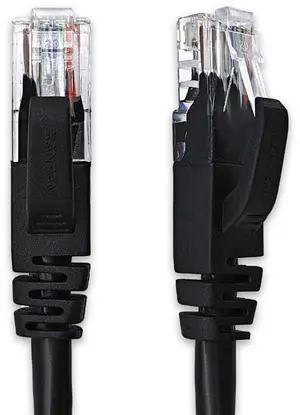 XANHAM Cat 6 Ethernet Cable 100 ft Network RJ45 Unshielded Cat6 Patch Cable Internet for PC, TV, Laptop, Router and Printer, Black, 1 Pack
